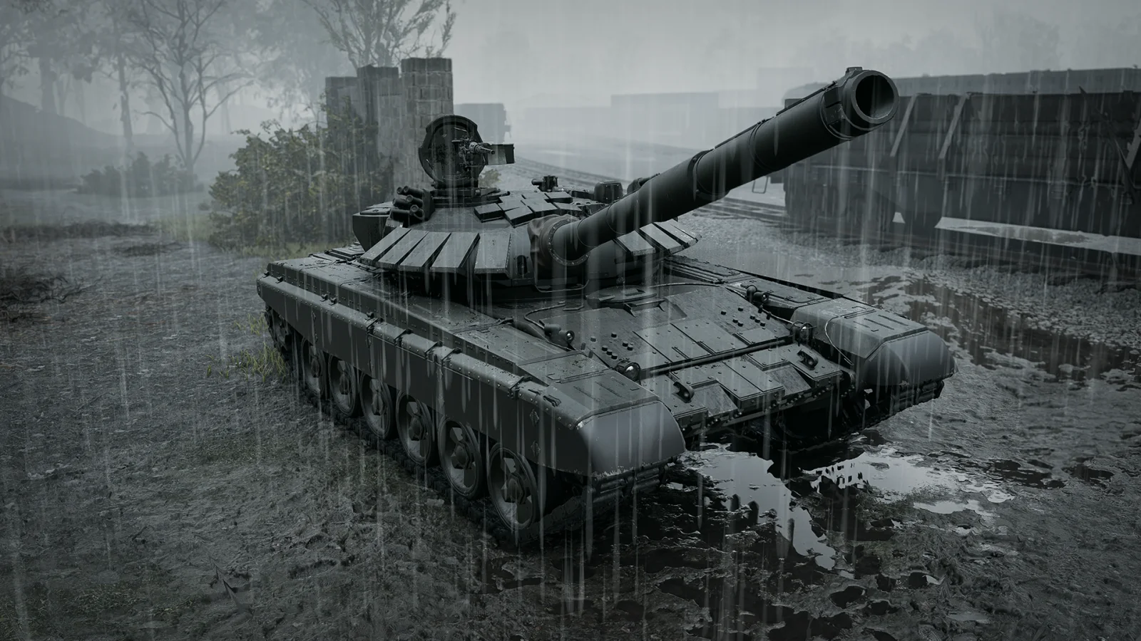 El tanque T-72B3 bajo la lluvia en Wardogs