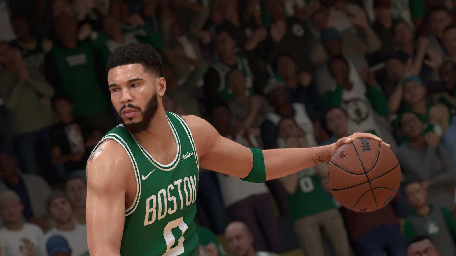 Jayson Tatum con la camiseta de los Celtics en NBA 2K25